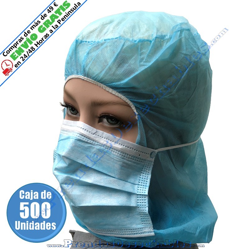 Gorro Integral o Burka de PP TST Azul Mascarilla 3 Capas